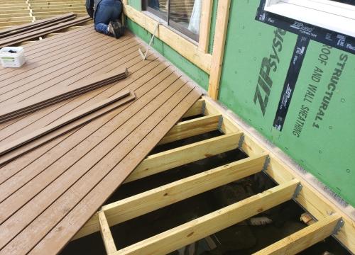  Deck framing and install composite deck boards